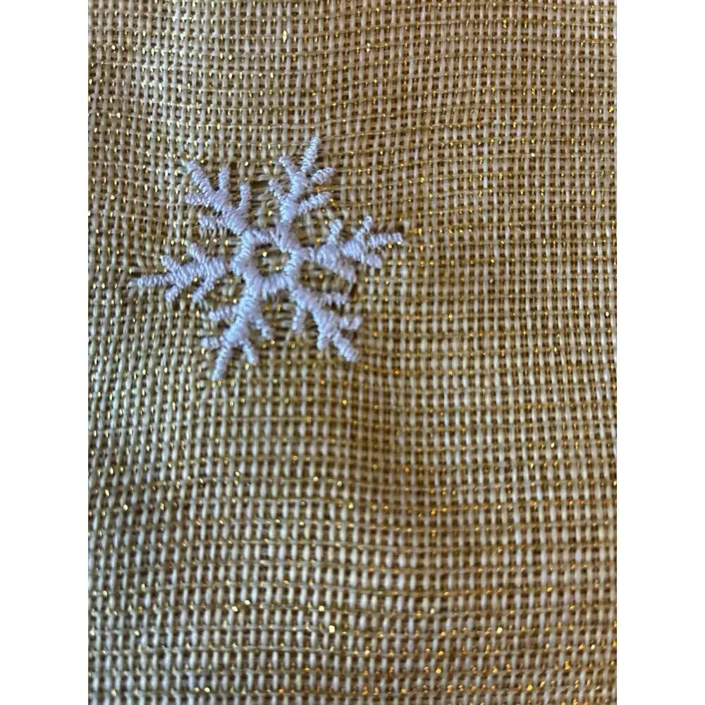 Christmas Table Runner Gold Sparkle Ribbon Embroidered Tree Tassels XMAS 72 X 13